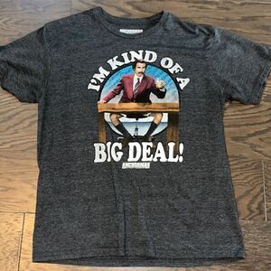I’m kind of a big deal anchorman Ron Burgundy funny Will Ferrell T shirt L